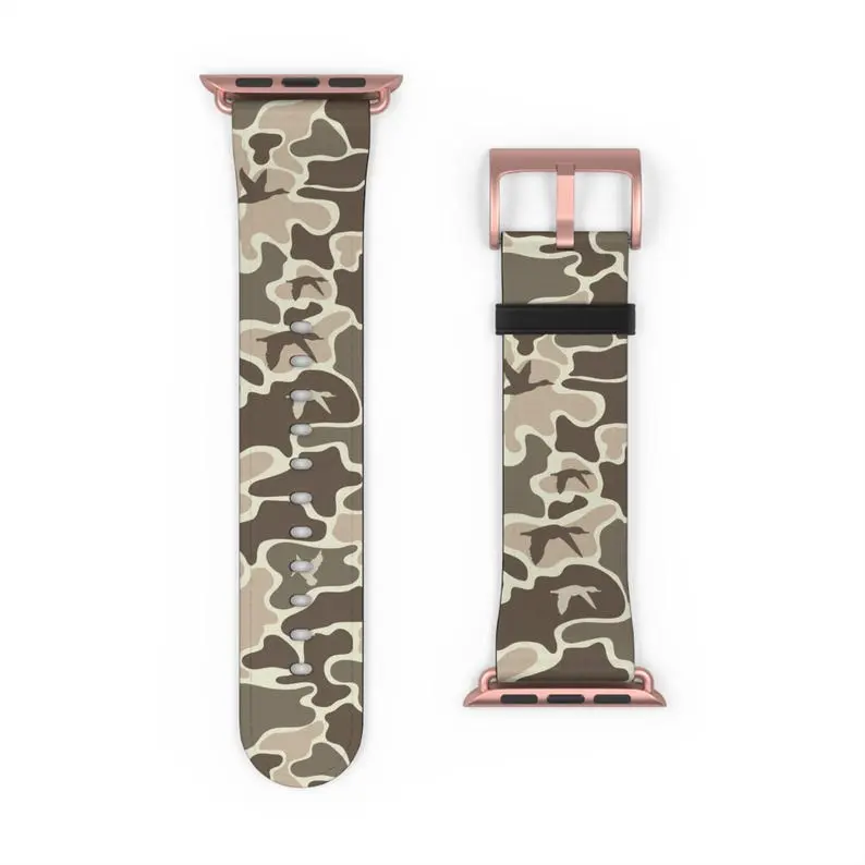 Marsh Camo Apple Watch Band; Vegan Leather Camo Accessory