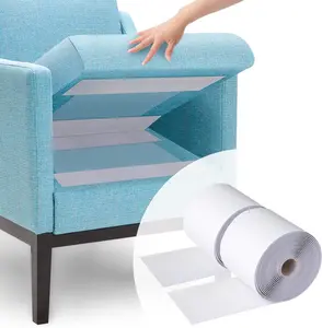 4.4''×16.5 Feet White Heavy Duty Hook and Loop Tape Adhesive, Keep Couch Cushions from Sliding or Blowing at Outdoor, No Punching Wall Mounting Picture Frames, Keep Your Carpet Rugs in Place