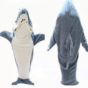Shark Sleeping Bag for Kids & Adults - Fun Shark Mascot Costume for Halloween, Cosplay, Camping, Parties, Sports Events - Cute Plush Shark Tail Blanket, Gifts for Boys, Girls, Teens & Shark Lovers cold weather outdoor sport