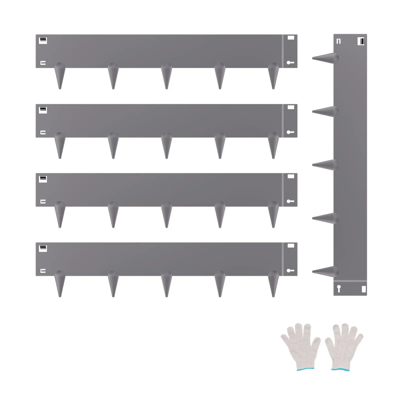 VEVOR Steel Landscape Edging 5 Packs 39x5in Rust-Resistant Edging Border Dark Gray