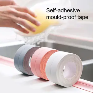 PVC Self-Adhesive Caulk Strip (1.5" x 10.5Ft, 2 Rolls) - Waterproof PVC Tape for Bathroom, Kitchen, DIY Home Leak Repair, Two Rolls