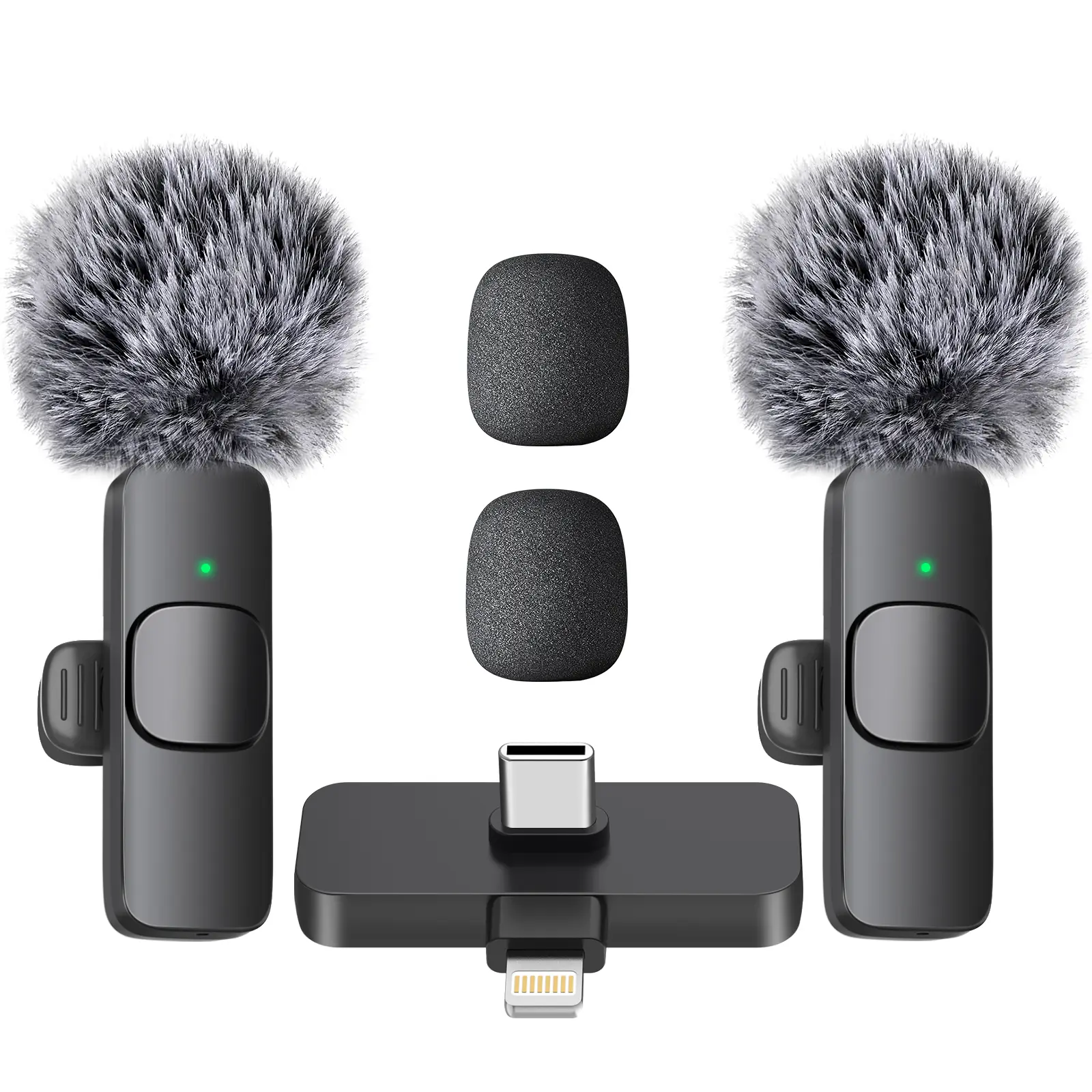 MAYBESTA Wireless Lavalier Microphone, Portable Clip-On Mic for Content Creators, Noise Cancelling Mini Microphone for TikTok Video, Live Streaming, Podcast & Recording