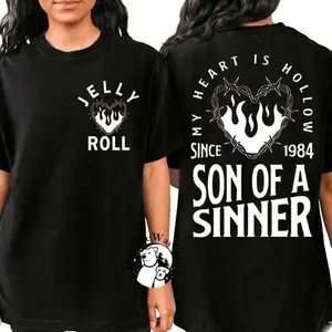 Jellys S Roll Son Of A Sinner Front And Back Shirt Country Music Inspired Western Concert Shirt Tees Hoodie, Made to Last