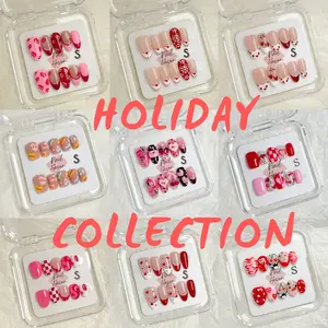 NailHaven| holiday nails collection | Christmas designs||  |cute nails| nails | acrylic press-on| fake nails |Handmade | high quality Press on nails 10 pcs|reusable nails|nail art|nail charm|handmade press ons|uña sacri lic as