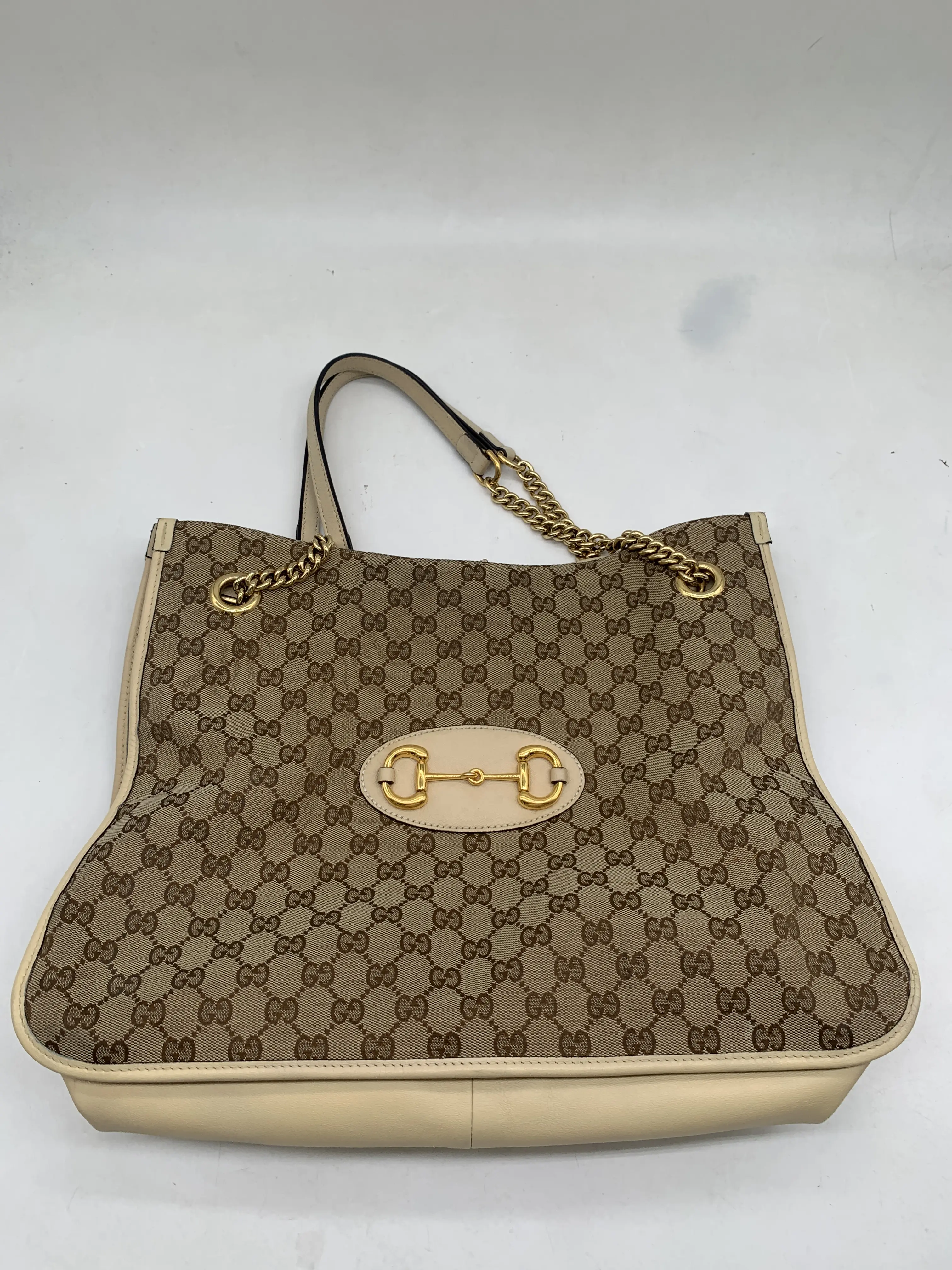 Pre-owned GUCCI Vintage GG Monogram Canvas & Leather Shoulder Bag/FYWJ06227210/7210