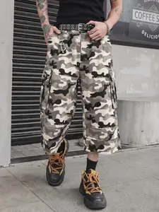 Men's Summer Camo Shorts Loose Fit Casual Mid-Length Pants, Street Style Cargo Shorts for Men, Comfortable Workwear