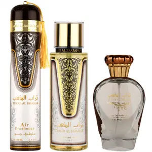 Ard Al Zaafaran Turab Al Dhahab 3-piece Gift Set for Women (3.4 Ounce Eau de Parfum Spray + 8.4 Ounce Body Mist + 10.0 Ounce Air Freshener)