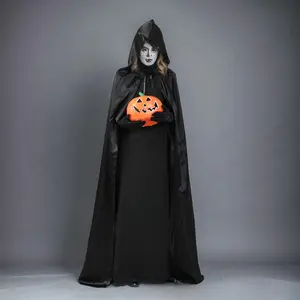 Hooded Cape Witch Costume Accessory, Perfect for Halloween Parties & Cosplay Events, Home Celebration Decoration