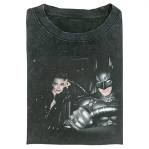 Batmann & Catwomann Drive Graphic T-Shirt, Harajuku Style, Funny Merch, Meme Shirt, Comedy Fashion, Unisex T-shirt , Funny T-shirt, Y2k Clothing, Menswear Womenswear Top