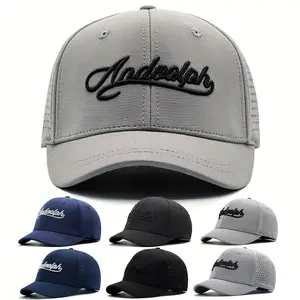 Men and Women Short Brim Hat Spring Summer Mesh Breathable Large Head Circumference Baseball Cap Enlarged and Deepened Equestrian Hat Outdoor Sports Duckbill Cap Suitable for Men and Women, Elastic Embroidered Duckbill Cap, Suitable for