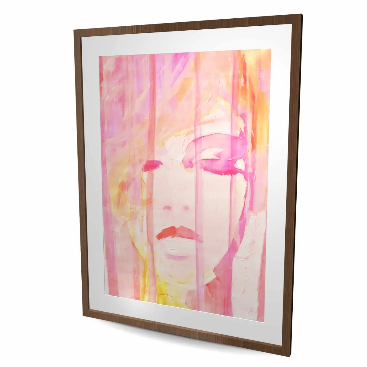 212 MAIN 36x48 in. Wood Frame Abstract Portrait Print - Bold Feminine Color Abstract Face Design Artwork, Artistic Modern Wall Decor, Decor Inspo Home Supplies Gift