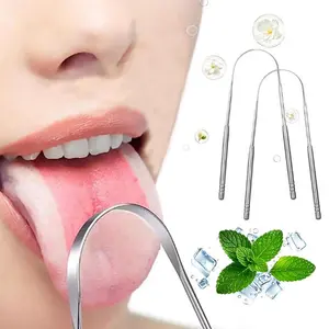 New Portable 3-In-1 Metal Tongue Scraper Set, Stainless Steel Oral Cleaning Brush, 3-Piece Kit for Office Home Use