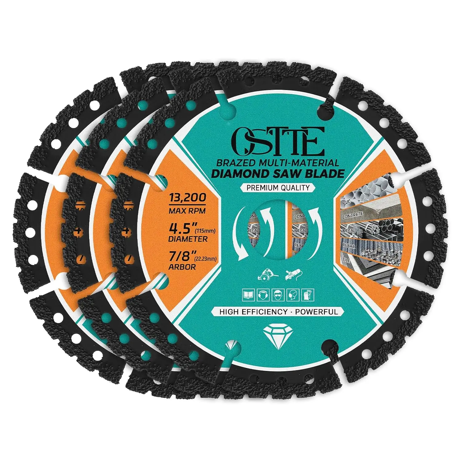 3Pcs 4.5" Ultra-Thin Diamond Metal Saw Blades for Angle Grinder, 7/8" Arbor, No Chipping, Dry/Wet Cut for Metal, Tile, Stone (Marble/Quartz), Plastic heavy duty tools metalworking