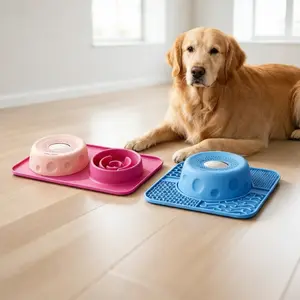 Dual-Function Silicone Pet Licking & Slow Feeding Bowl for Dogs, Anti-Slip Durable Easy-Clean Bowl for Post-Surgery Recovery