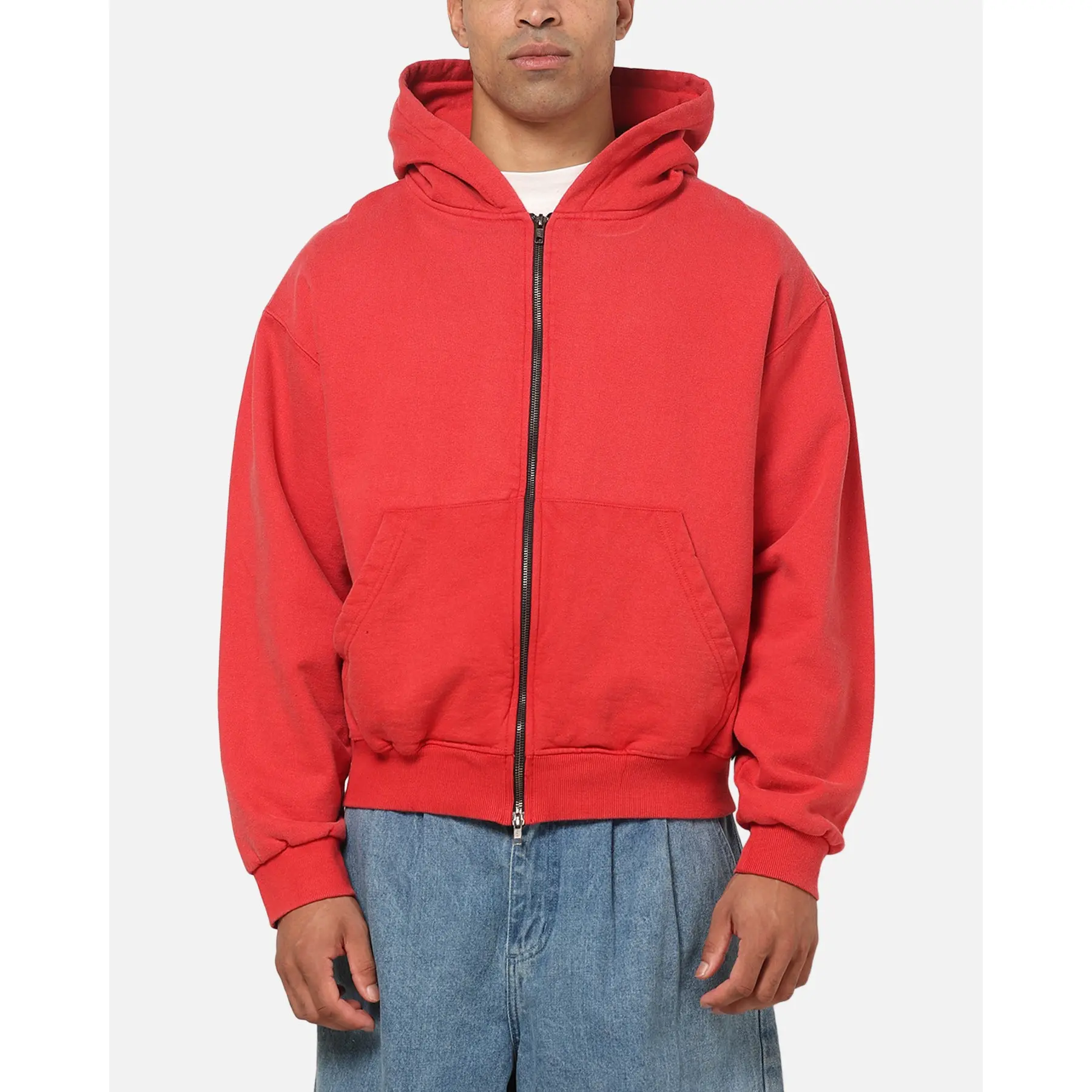 American Thrift Zip Hoodie Washed Red