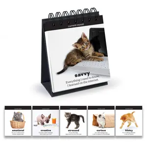 DAILY CATTITUDES Desktop Flipbook - Includes 48 Moods and Kitten Images - Clever Office Humor for Coworkers and Cat Lovers