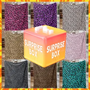 Fluffy Surprise Blankets:Leopard Print Blanket Surprise Box – Hot Pink Purple White Black Pink Gray Brown Turquoise Animal Print Ultra Soft Cozy Plush Fleece Throw Mystery Box Perfect For Y2K Aesthetic, Baddie Style & Wild Fashion Lovers