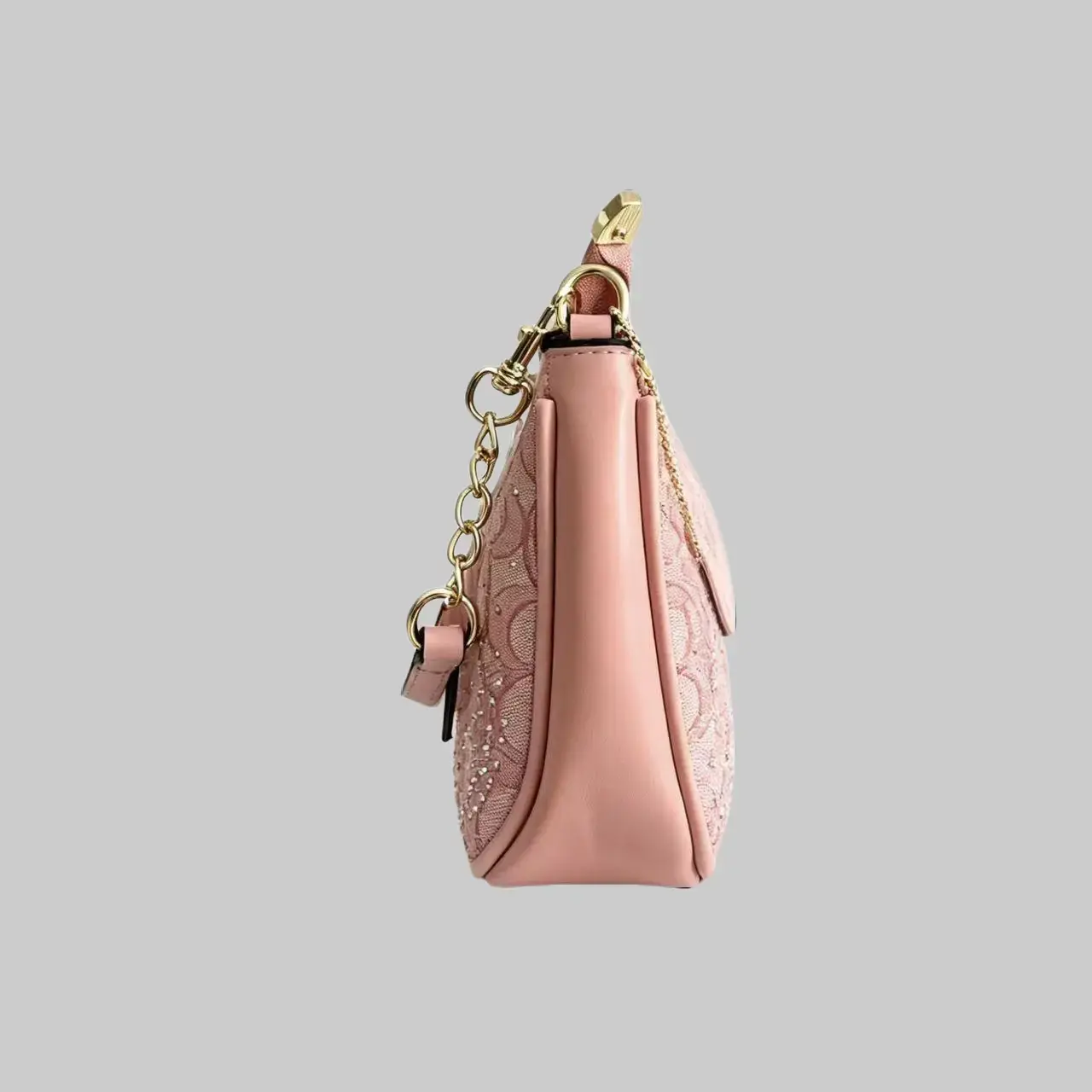 Teri Glitter Shoulder Bag In Signature Canvas,Cross Body Mini Purse,Soft Chain Purses Shoulder Bag