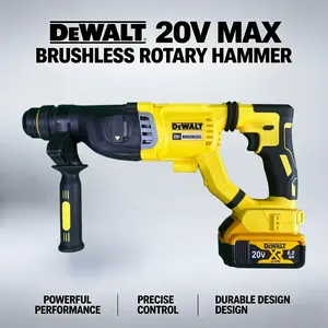 DEWALT DCH263 20V Brushless Cordless Rotary Hammer Industrial Grade  Tool With Stable Impact Performance Durable Mechanical Structure Suitable For Construction Operation Renovation Projects And Basic Demolition Tasks concrete