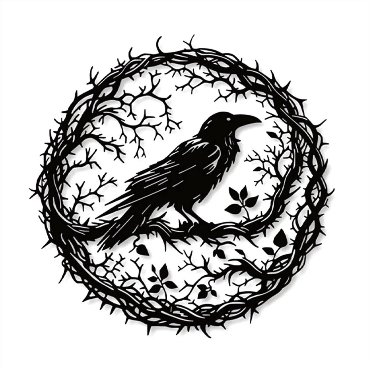 Retro Raven Bird Metal Wall Decor - Chic Christmas Artistic Crow Sculpture Ornament, Car Exterior Accessory Gift for Bedroom