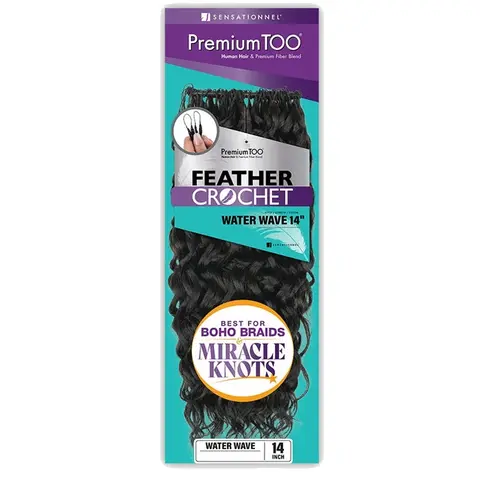 Sensationnel Premium Too Feather Crochet Braids - WATER WAVE 14/18" - Human Hair Blend