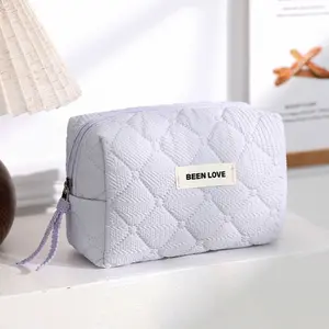 [Live Benefits] Lightweight Purple Octagonal Makeup Storage Bag 40g/Piece Portable Stylish Polyester Cosmetic Bag 1.8L Women's Travel Small Clutch Bag