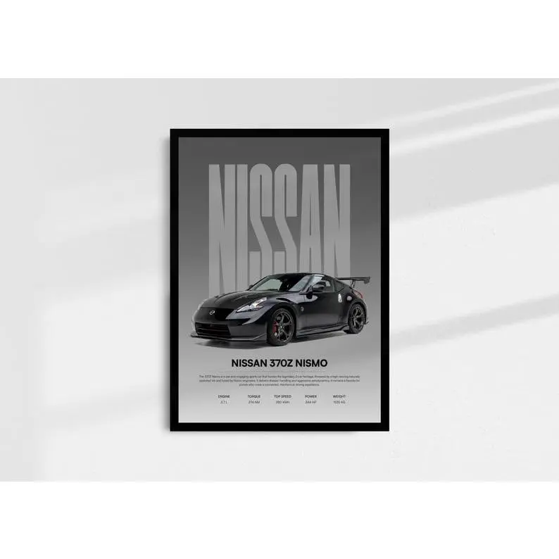 Nissan 370Z Poster - JDM Car Wall Art, Product without frame