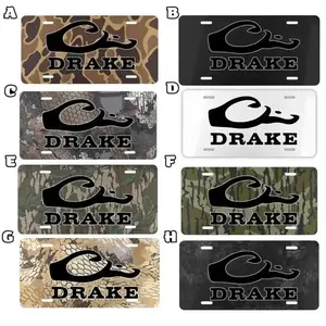 Vintage Drake Camouflage Customizable License Vanity Plate for Men & Women – Lightweight Aluminum, Pre-Drilled holes, Easy Installation