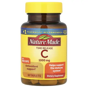 Nature Made Vitamin C with Rose Hips, Time Release, 1,000 mg, 60 Tablets