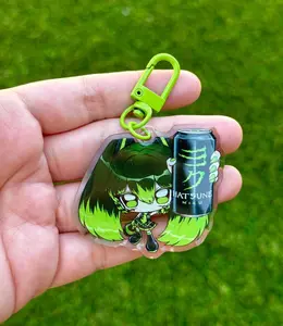 Monster Miku Acrylic Keychain, Cute Kawaii Anime Core Chibi Miku Vocaloid Girl Menhera Keychain