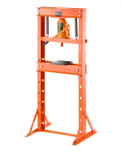 【Summervibes】VEVOR Hydraulic Shop Press, 20 T H-Frame Shop Press with Press Plate & Triangular Support, Stable Garage Floor Adjustable Hydraulic Press with Relief Valve, Fit for Bending, Straightening & Stamping