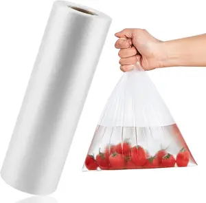 LabelMore 12” x 16” Plastic Produce Bags on a Roll – 350 Clear Food Storage Bags for Fruits, Vegetables, Bread & Meat