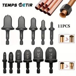 11pcs copper pipe expander hexagonal handle, air conditioning metal pipe forging tool kit, manual pipe rotary drill bit for air conditioning maintenance/copper pipe expansion/electric drill bit expansion tool 7/8 3/4/5/8 1/8 1/4 inch
