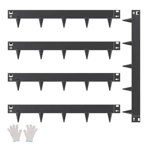 VEVOR Galvanized Steel Landscape Edging, 5-Pack 39x3 in Rust-Resistant Metal Borders, Flexible Heavy-Duty Spiked Lawn Edging for Easy Installation, 5-Pack Coverage Garden Fences & Roadside Borders to Enhance Aesthetic Appeal