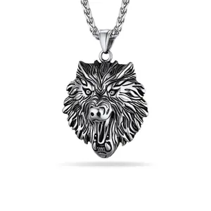 PROSTEEL Wolf Pendant Necklace Stainless Steel Vintage Masculine Viking Chain Necklaces Jewelry Unisex For Men Women with Gift Box