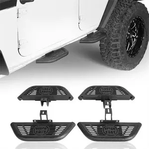 Hooke Road Aftermarket Side Hoop Steps Kit For 2007-2018 Jeep Wrangler JK 4-Door Automotive Accessories