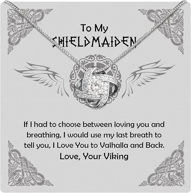 Shieldmaiden Necklace, Viking Jewelry For Women, Last Minutes Gifts For Her, Wife, Future-Wife, Soulmate, Girlfriends, Fiance From Him Husband, Boyfriends On Mother's Day, Birthday, Anniversary