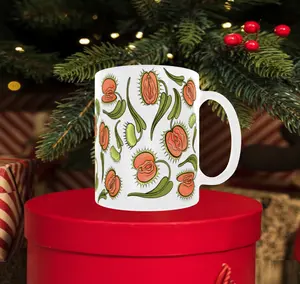 Venus Flytrap Ceramic Coffee Mug – Reusable & Washable Drinkware with Handle