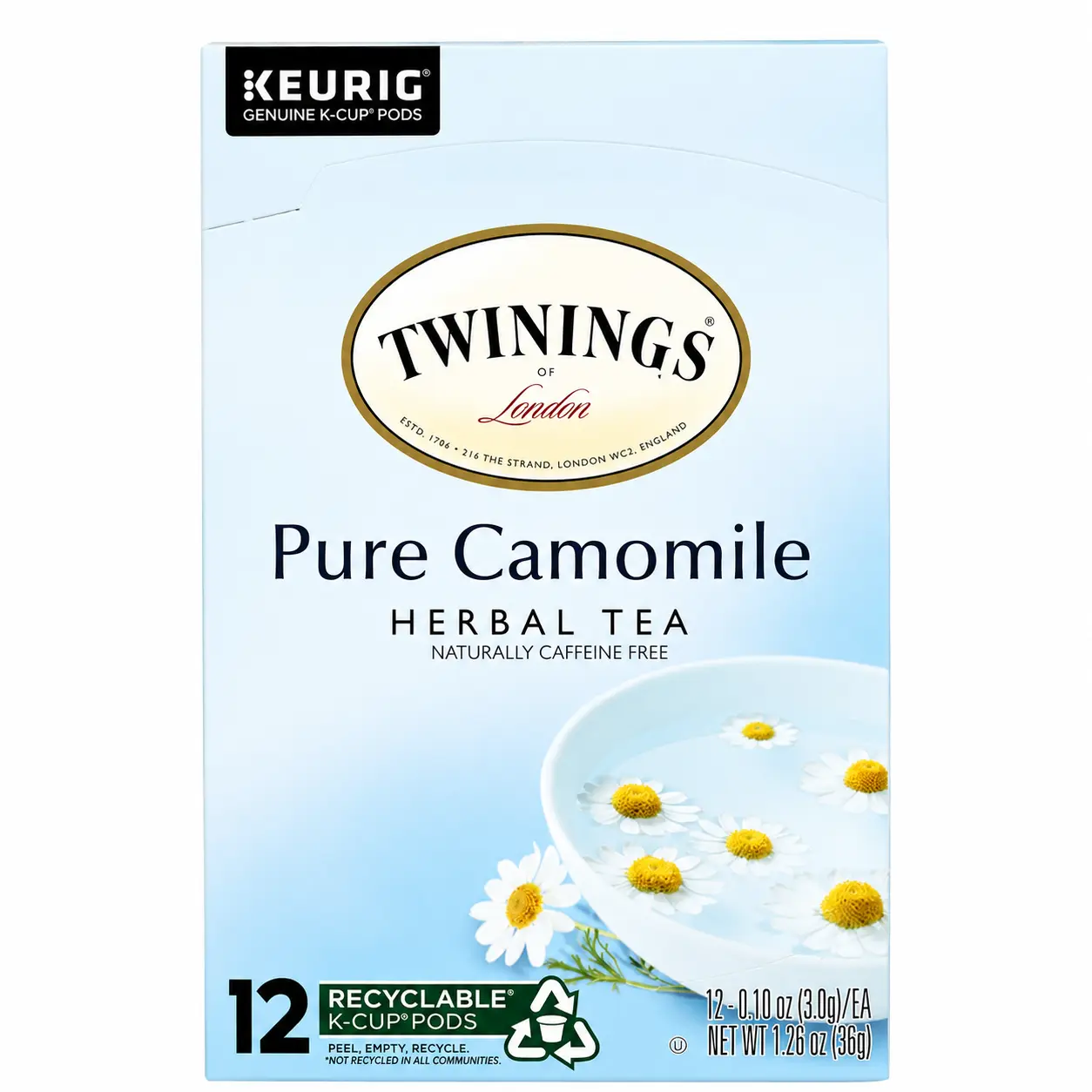 Twinings of London Pure Camomile Tea K-Cups for Keurig 12 Count