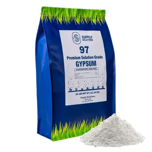 Supply Solutions 97% Pure Solution Grade Gypsum 25lbs for Soil Improvement Organic Calcium Sulfate Dihydrate Root Growth & Mushroom Cultivation