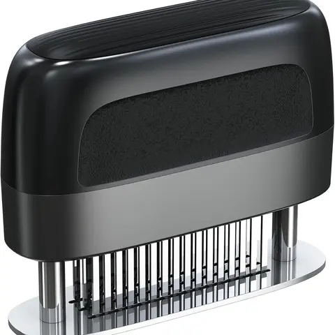 Stainless Steel Meat Tenderizer Tool 48 Ultra-sharp Needle Blades, No Detachable Needed for Easy Cleaning, Heavy-Duty Meat Tenderizer for Steak Chicken Pork Lamb, No More Mallet or Meat Hammer
