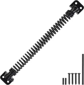 11-1/2" Gate Spring Self Closing Heavy Duty Door Springs to Close Door, Automatic Gate Closer with Adjustable Tools for Metal Gates, Wooden Fences and Vinyl Fence Gates(Black, 1 Pack)