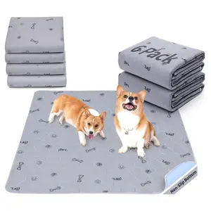 LOOBANI Washable Dog Pee Pad Quick Absorbent Non-Slip Waterproof Mat for Pet Fences & Incontinence Clean Training Mat with Unique Pattern Print