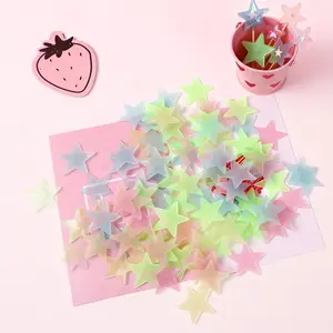 2pcs 1.18'' Glow in The Dark Star Stickers - Fluorescent Wall Decals for Ceiling, Bedroom, Nursery, Random Colors, Luminous Stars for Night Light Decor