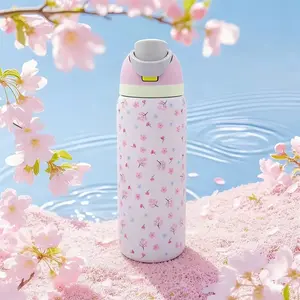Owala light pink floral 32oz/945ml stainless steel insulated water bottle with straw,for daily sports outdoor,perfect gift