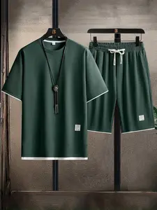 Men's Simple Loose Fit Short Sleeve Tee and Track Shorts Set, Breathable Quick-Dry Casual Summer, Essential Daily Wear