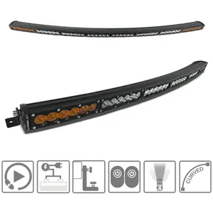 ExtremeLED 50" Curved X6S Slim Amber/White 240W LED Light Bar & Harness