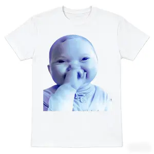 Funny AI Baby Holding Laugh Meme Viral Trend T-Shirt