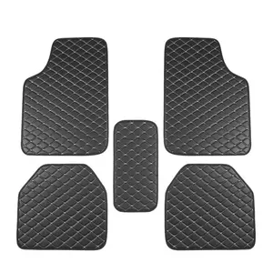 5Pcs Universal Car Floor Mats, High Quality Faux Leather Full Wrap Foot Pad, Non Slip Wear Resistant Waterproof Dirt Resistant Easy Clean Car Carpet Mat, All Year Round Use