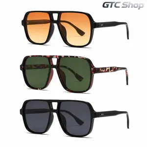 3-Piece Set Unisex Square Aviator Sunglasses, Ultra Light Simple Style UV Protective Casual Shades, Fashion Eyewear for Daily Outdoor Use & Ideal Gifts for Men Women #summervibes